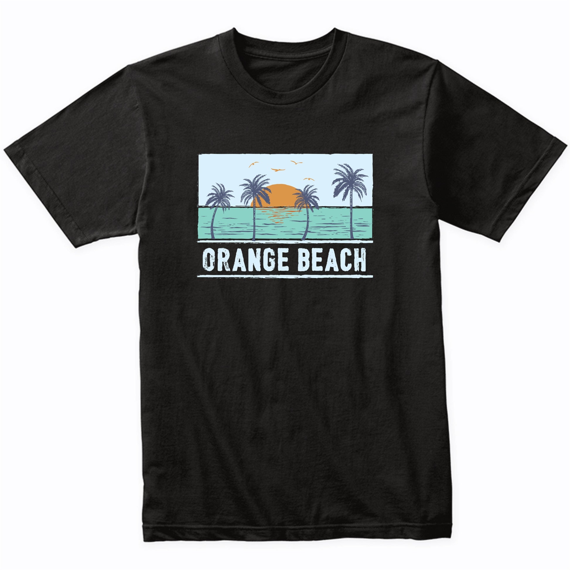 Retro Orange Beach Alabama Tropical Sunset Beach Vacation T-Shirt