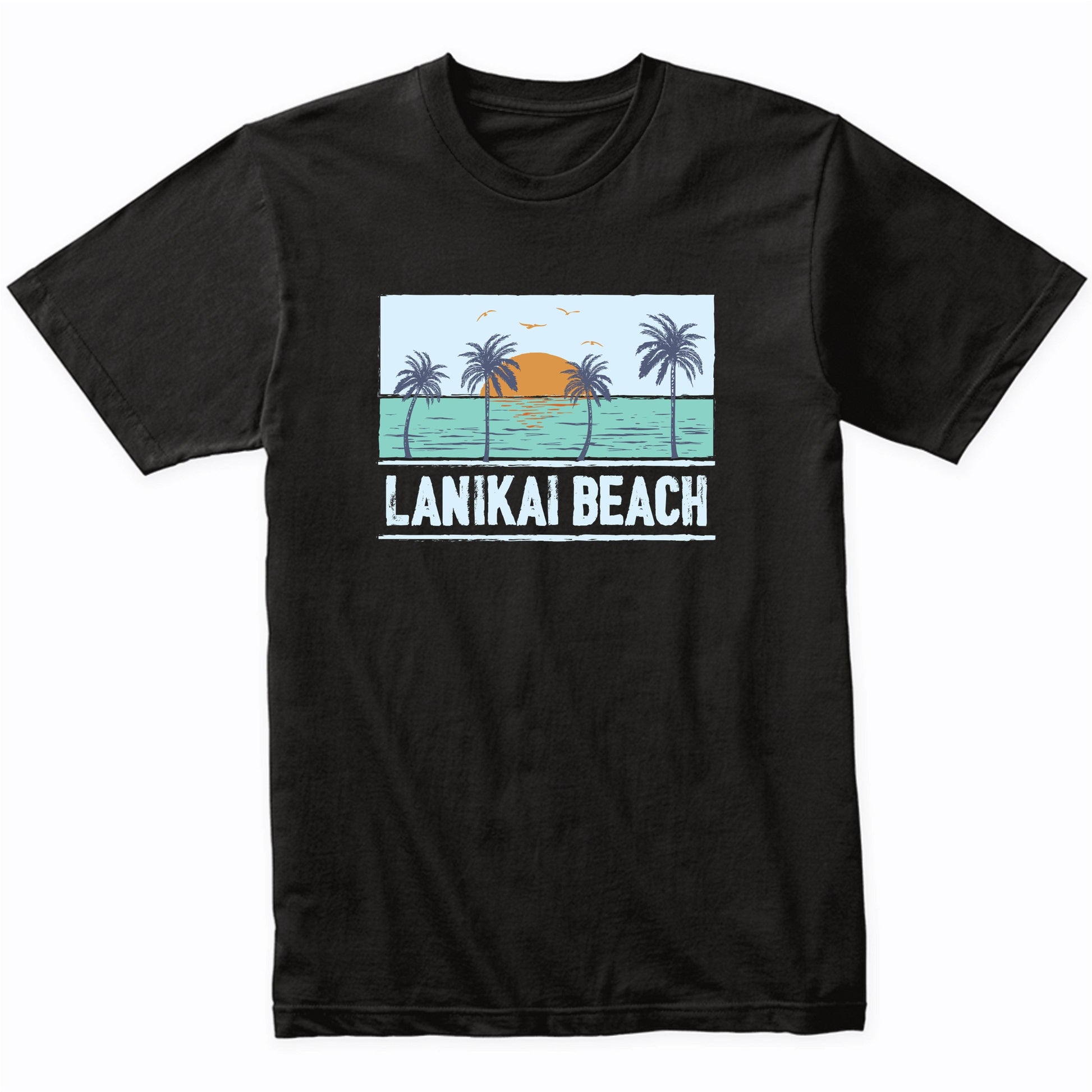 Retro Lanikai Beach Hawaii Tropical Sunset Beach Vacation T-Shirt