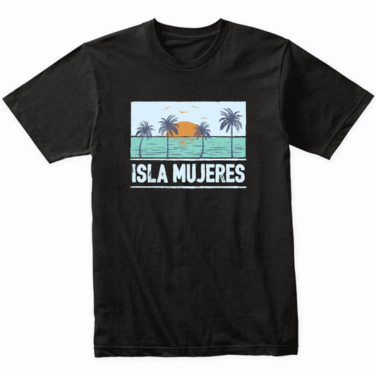 Retro Isla Mujeres Mexico Tropical Sunset Beach Vacation T-Shirt