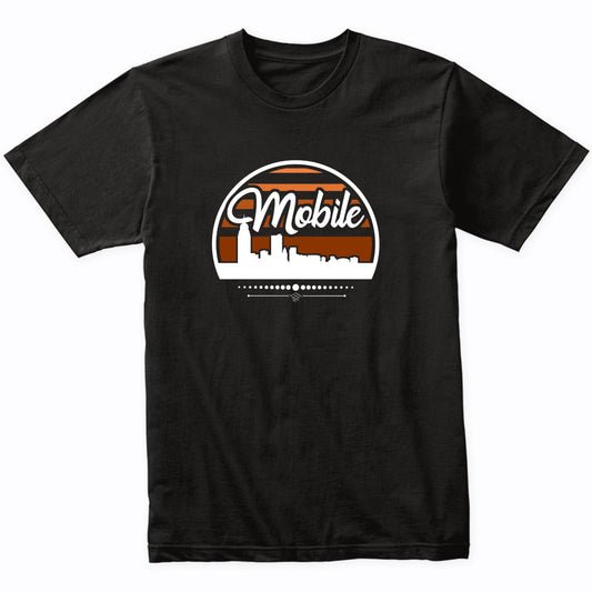 Retro Mobile Alabama Sunset Skyline T-Shirt