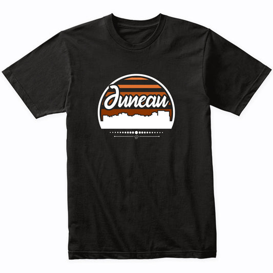Retro Juneau Alaska Sunset Skyline T-Shirt