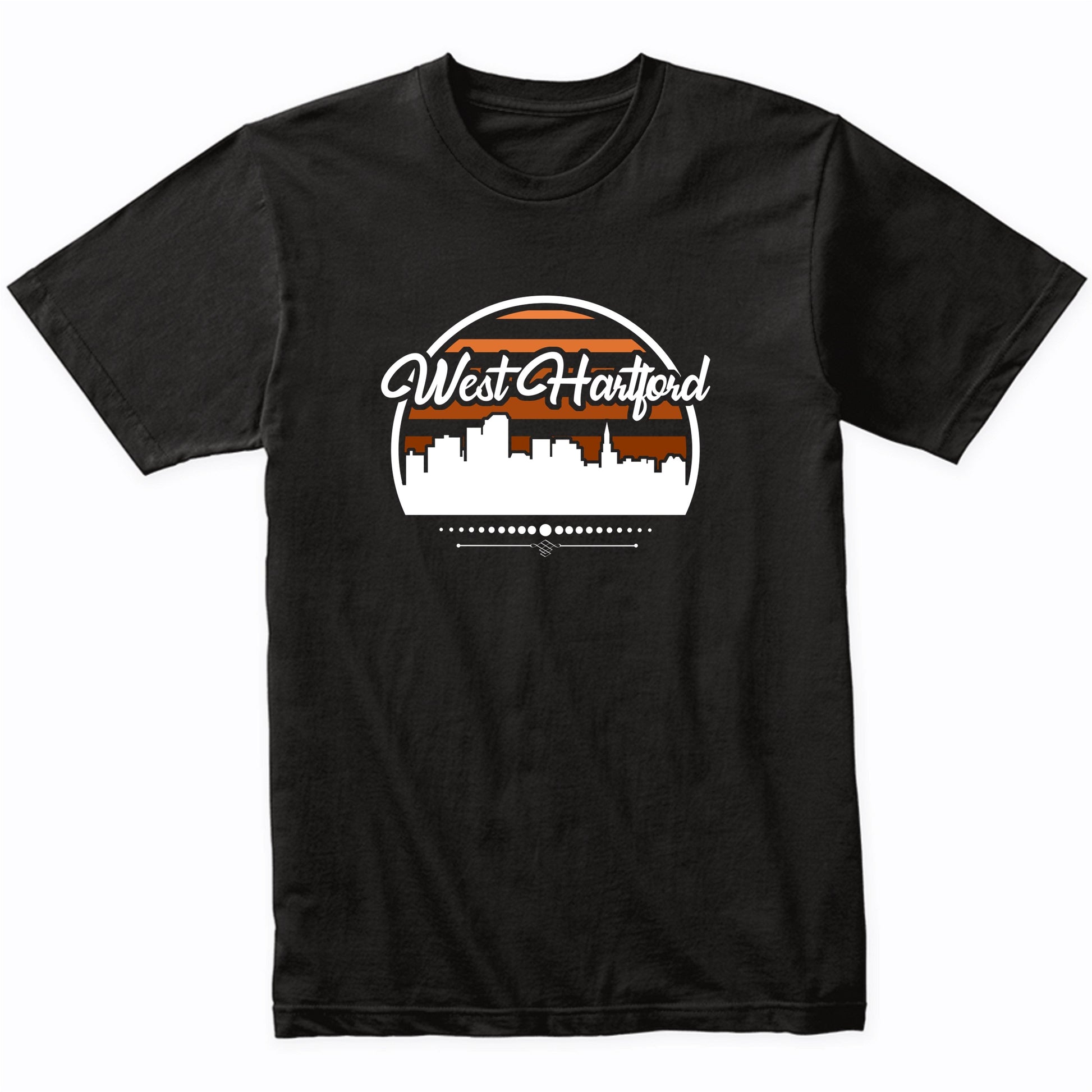 Retro West Hartford Connecticut Sunset Skyline T-Shirt