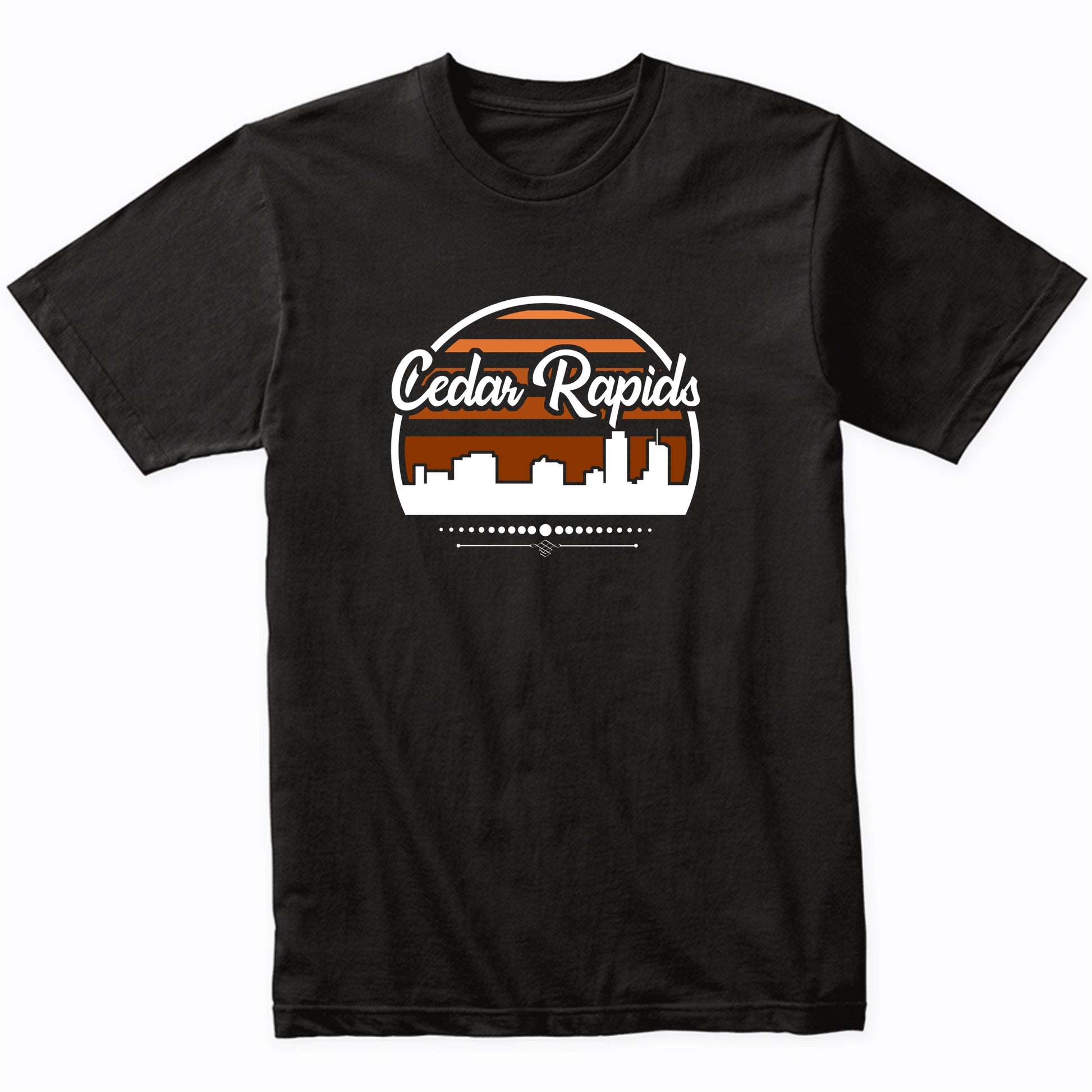 Retro Cedar Rapids Iowa Sunset Skyline T-Shirt