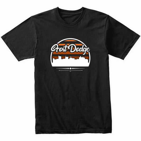 Retro Fort Dodge Iowa Sunset Skyline T-Shirt