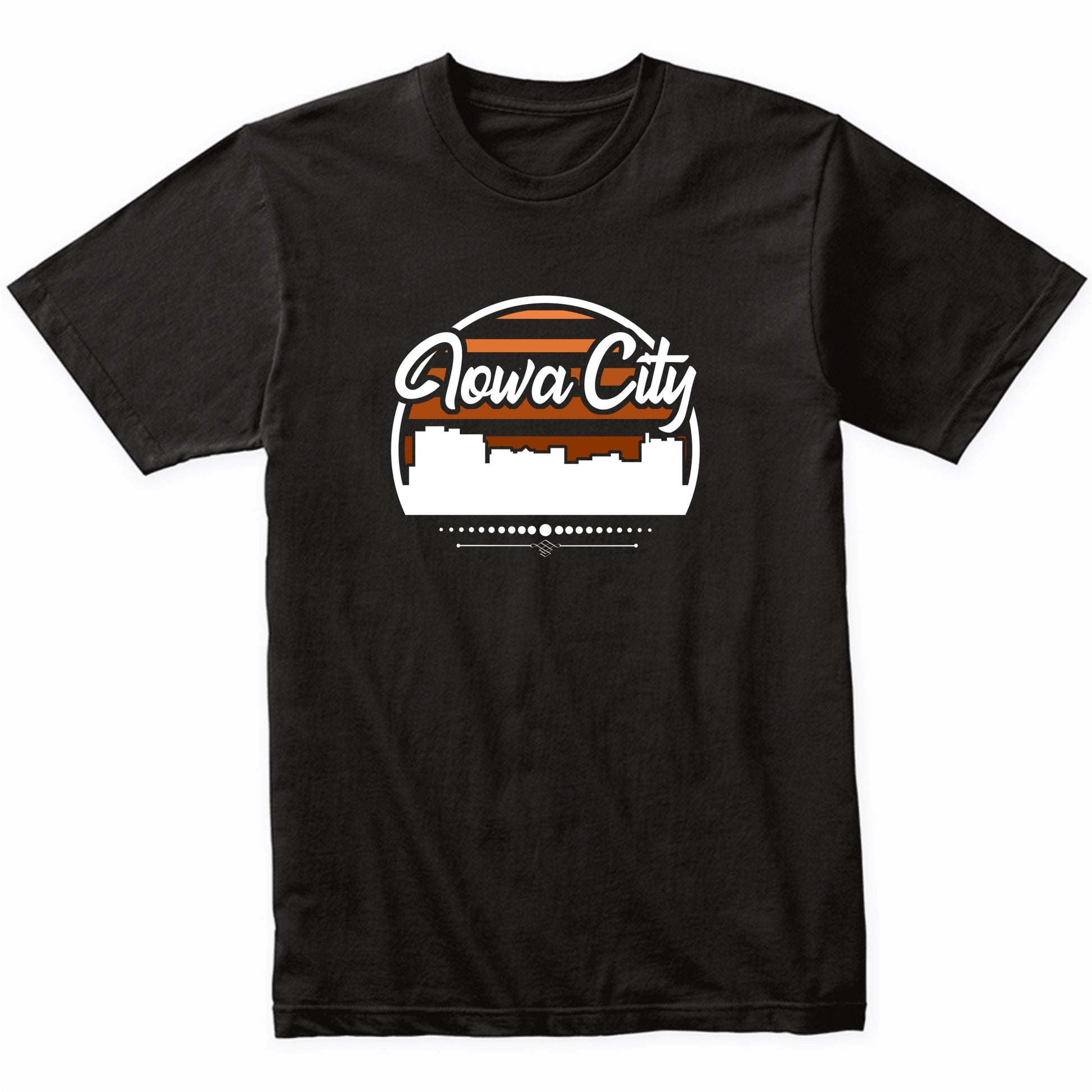 Retro Iowa City Iowa Sunset Skyline T-Shirt