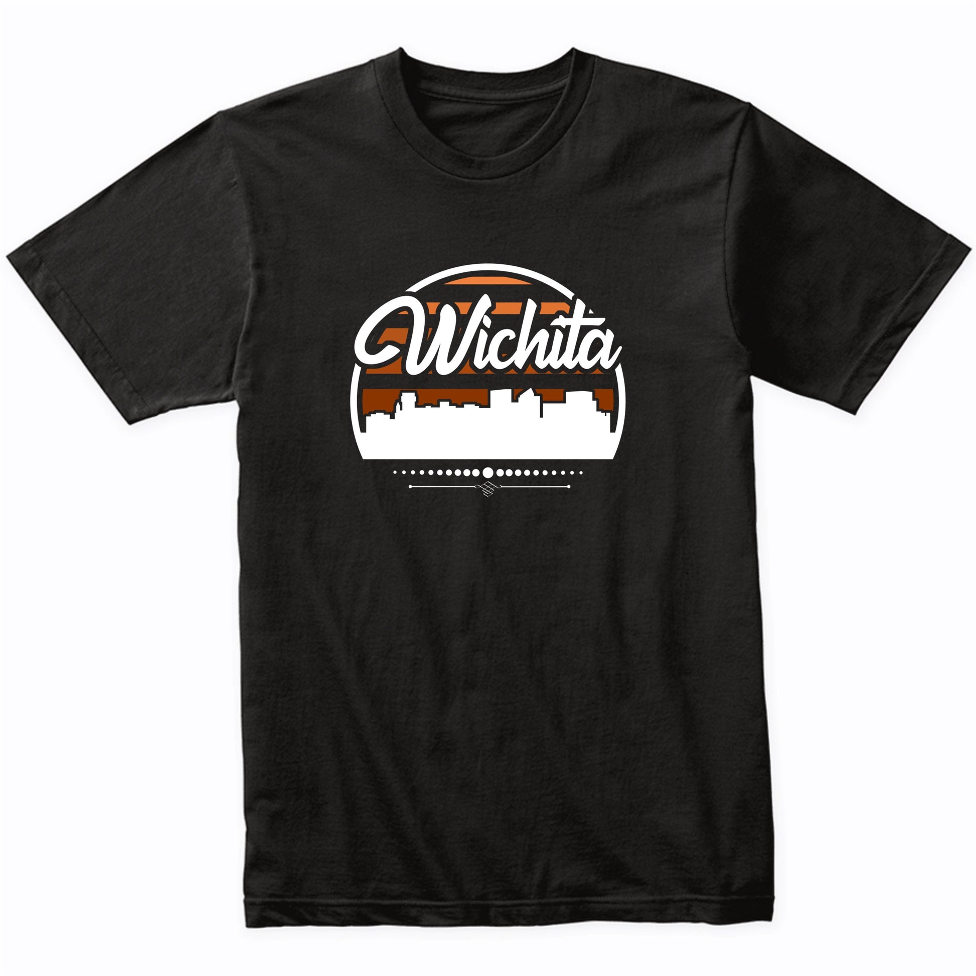 Retro Wichita Kansas Sunset Skyline T-Shirt