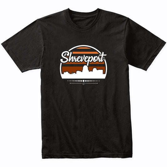 Retro Shreveport Louisiana Sunset Skyline T-Shirt