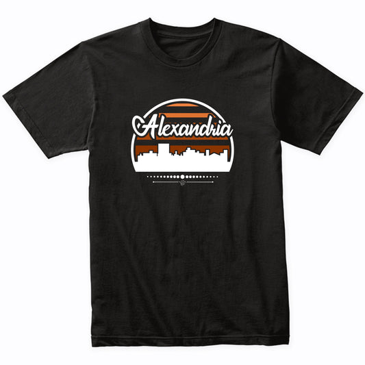 Retro Alexandria Louisiana Sunset Skyline T-Shirt