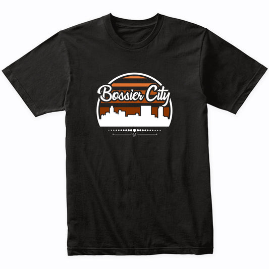 Retro Bossier City Louisiana Sunset Skyline T-Shirt