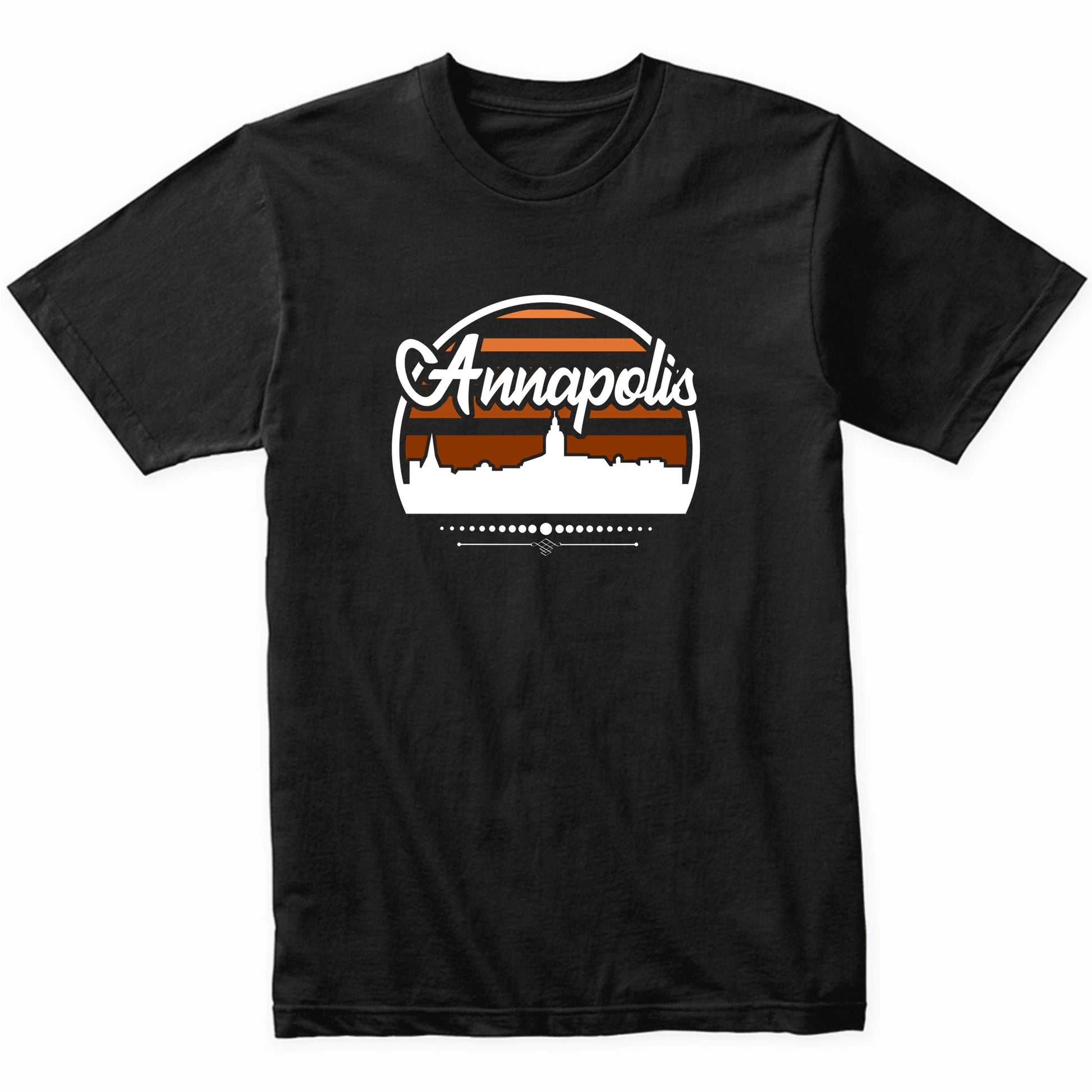 Retro Annapolis Maryland Sunset Skyline T-Shirt