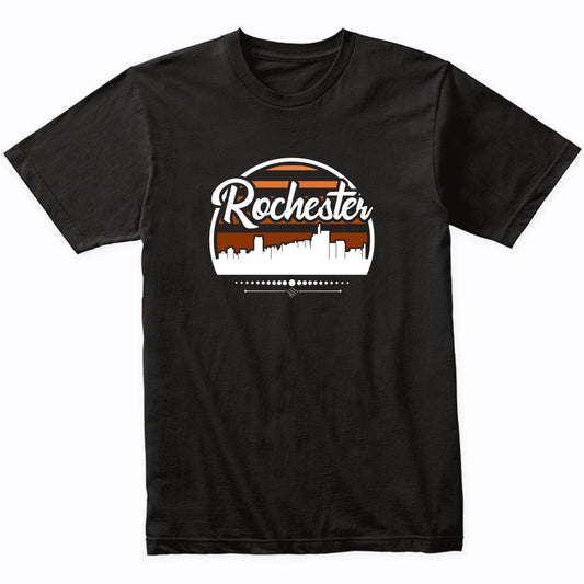 Retro Rochester Michigan Sunset Skyline T-Shirt
