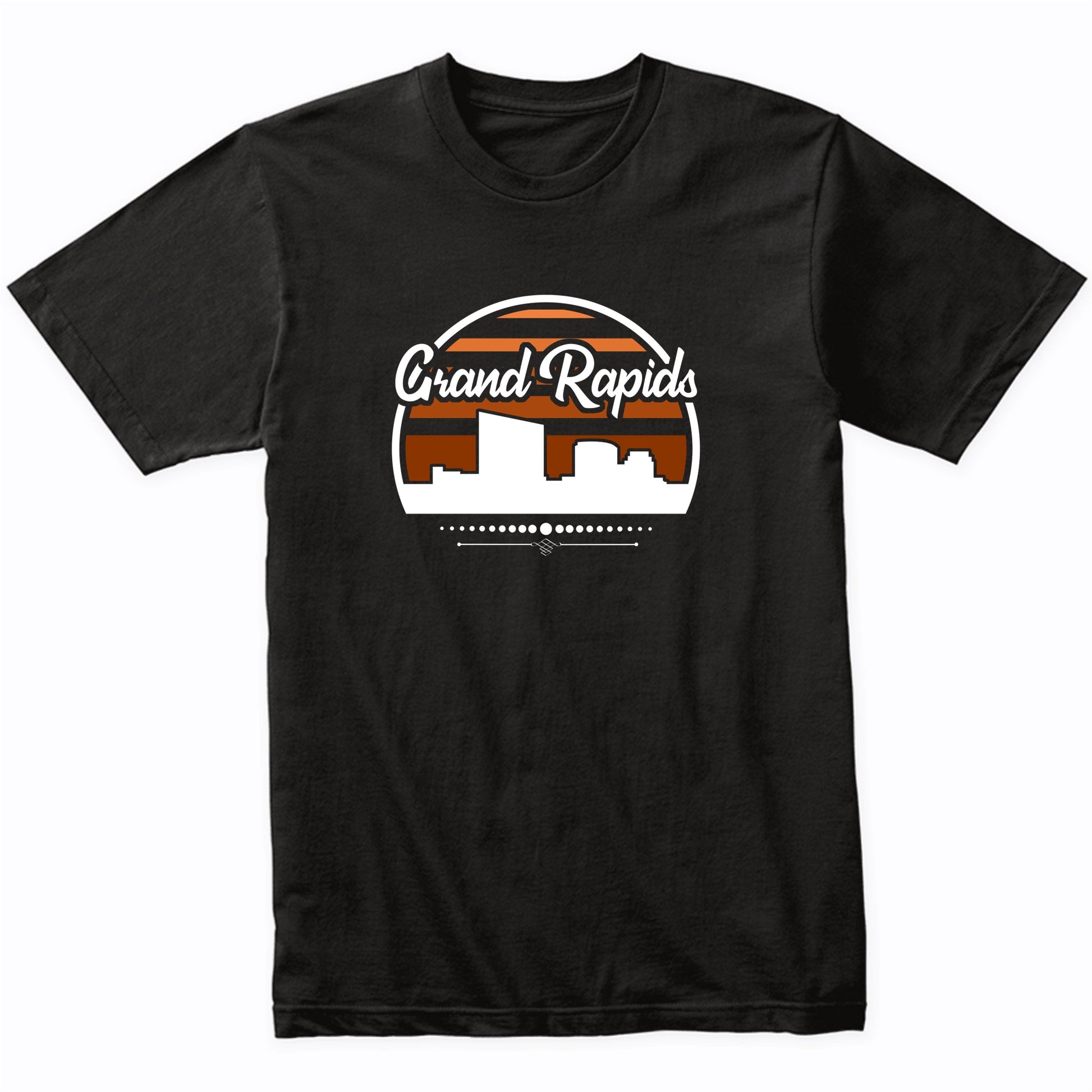 Retro Grand Rapids Michigan Sunset Skyline T-Shirt