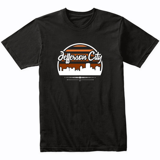 Retro Jefferson City Missouri Sunset Skyline T-Shirt