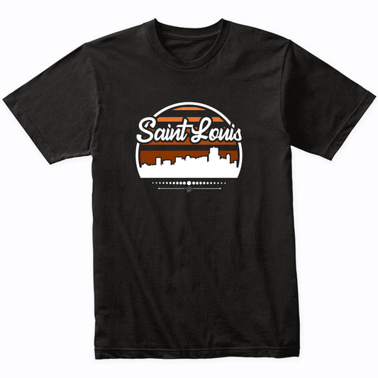 Retro Saint Louis Missouri Sunset Skyline T-Shirt