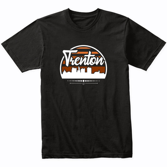 Retro Trenton New Jersey Sunset Skyline T-Shirt