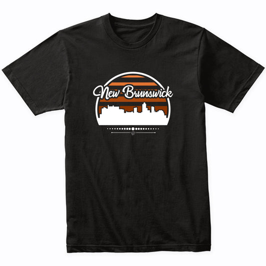 Retro New Brunswick New Jersey Sunset Skyline T-Shirt
