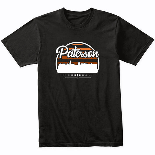 Retro Paterson New Jersey Sunset Skyline T-Shirt