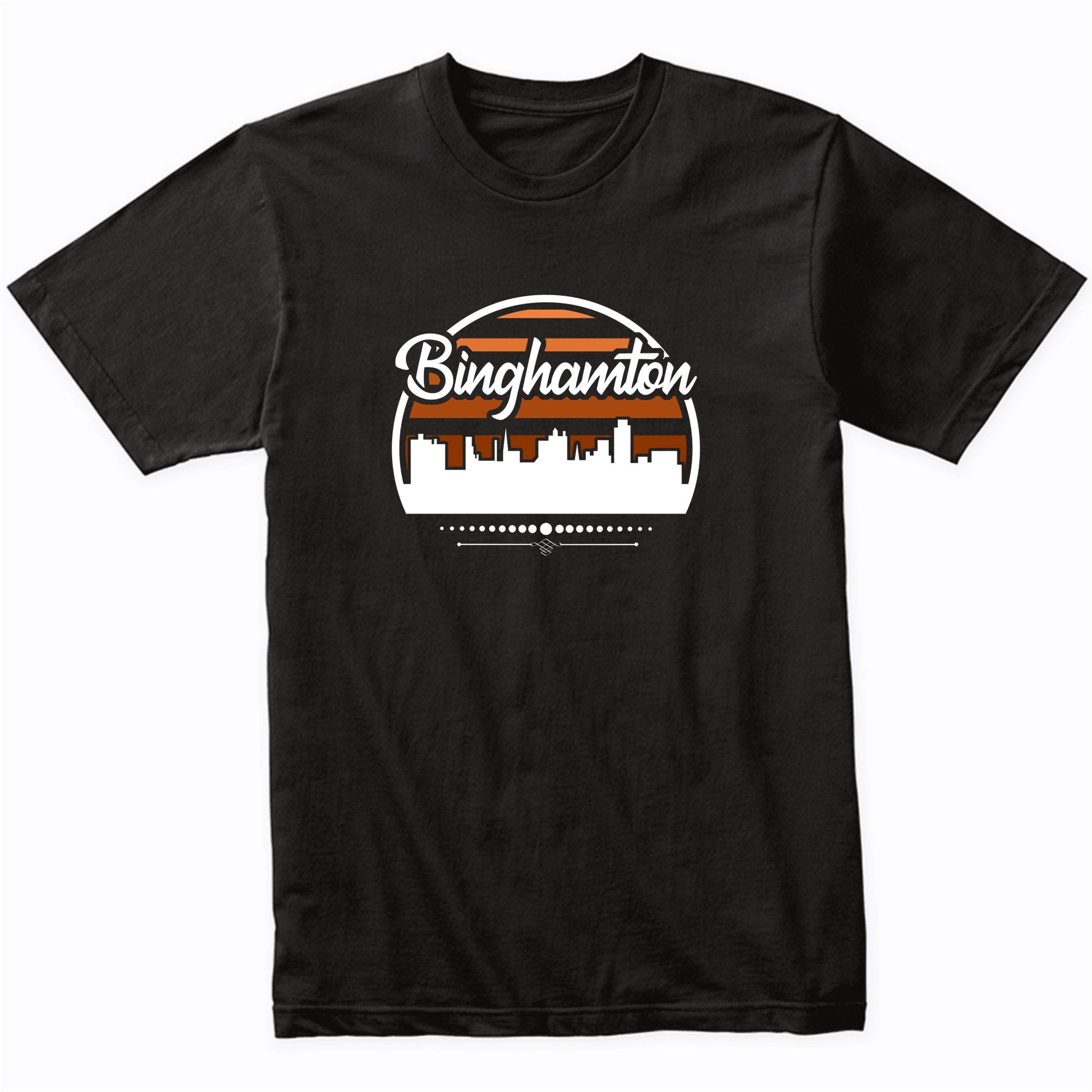 Retro Binghamton New York Sunset Skyline T-Shirt
