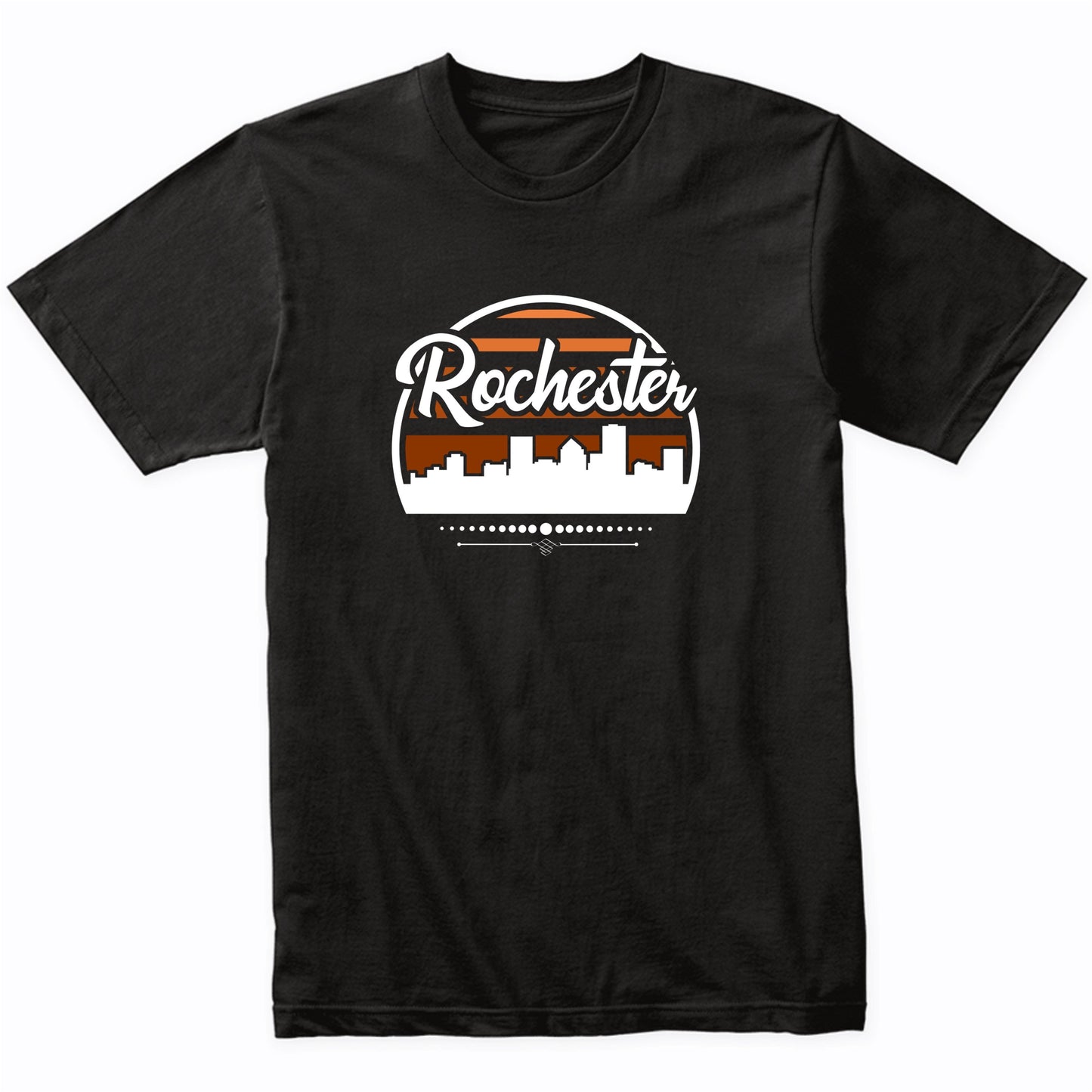 Retro Rochester New York Sunset Skyline T-Shirt