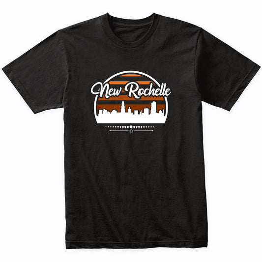 Retro New Rochelle New York Sunset Skyline T-Shirt
