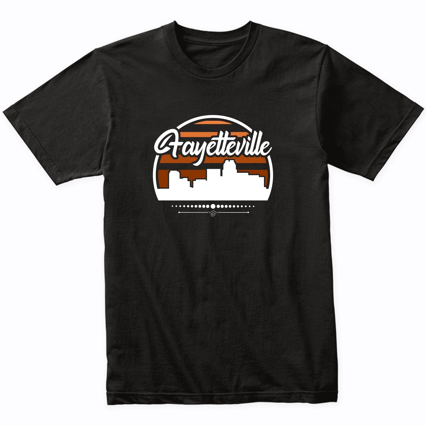 Retro Fayetteville North Carolina Sunset Skyline T-Shirt