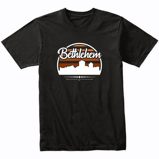 Retro Bethlehem Pennsylvania Sunset Skyline T-Shirt