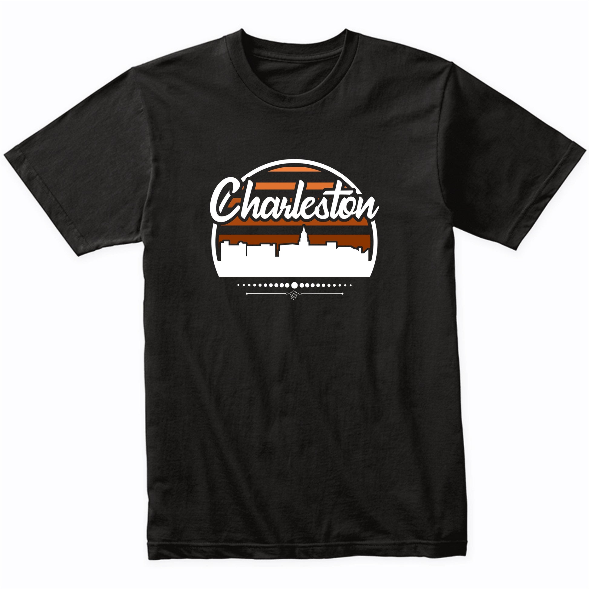 Retro Charleston South Carolina Sunset Skyline T-Shirt