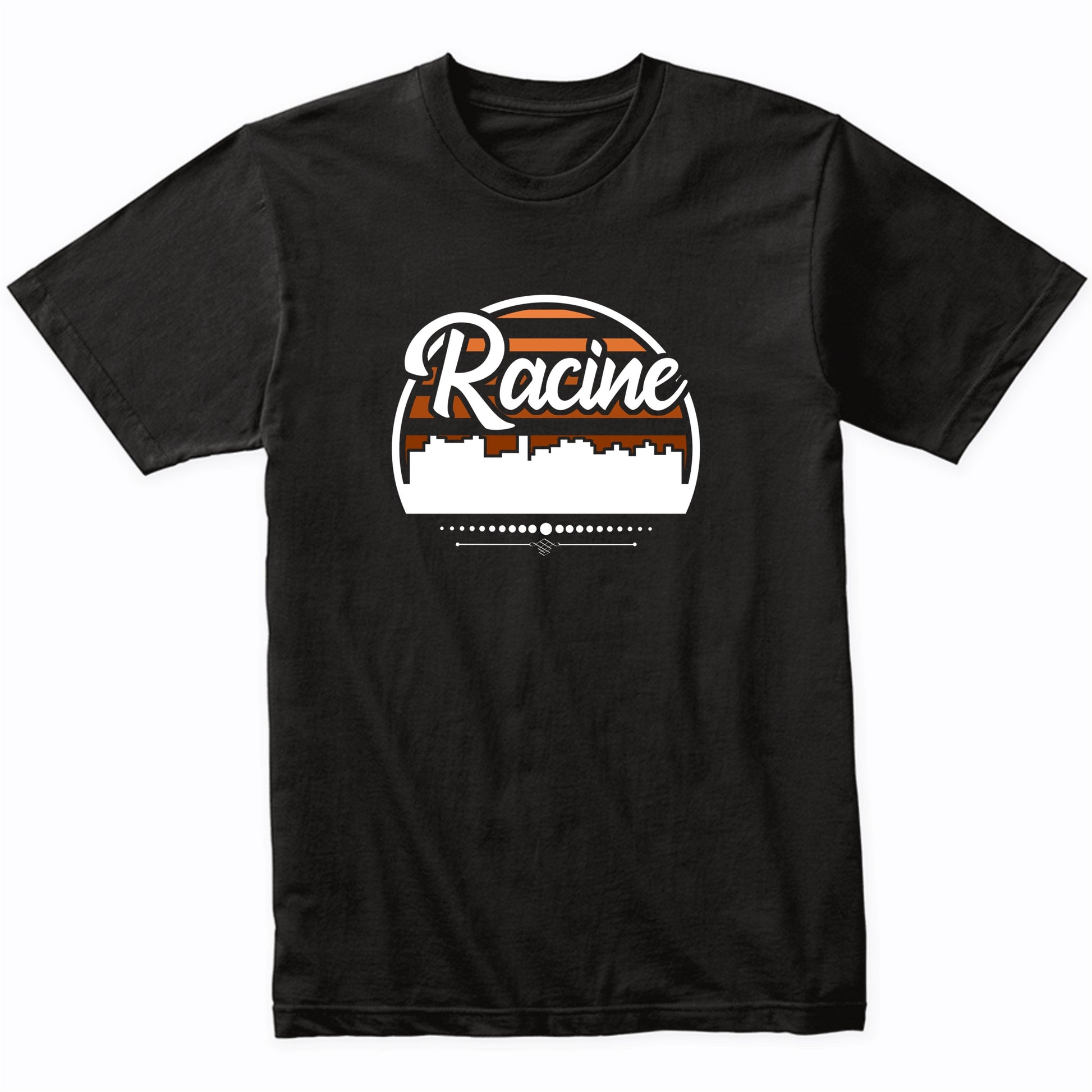 Retro Racine Wisconsin Sunset Skyline T-Shirt