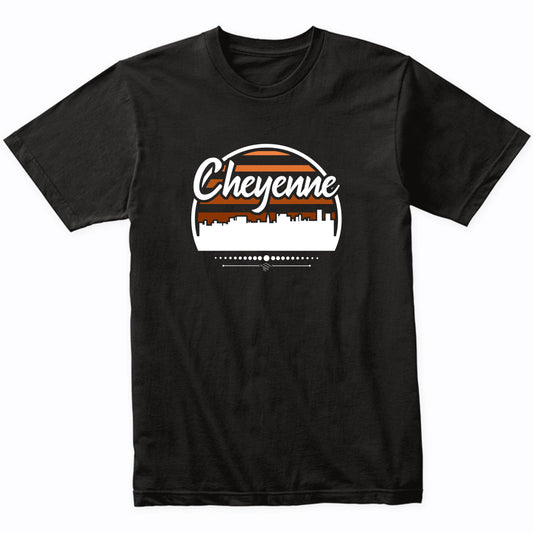 Retro Cheyenne Wyoming Sunset Skyline T-Shirt