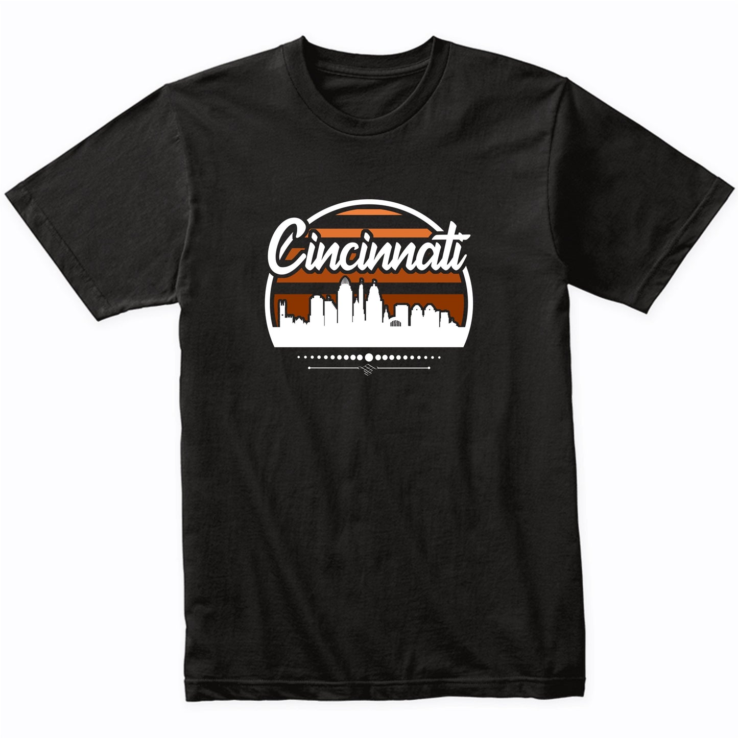 Retro Cincinnati Ohio Sunset Skyline T-Shirt
