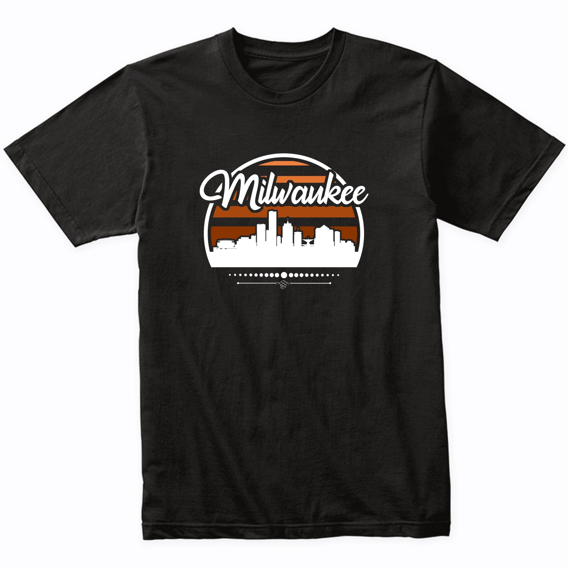 Retro Milwaukee Wisconsin Sunset Skyline T-Shirt