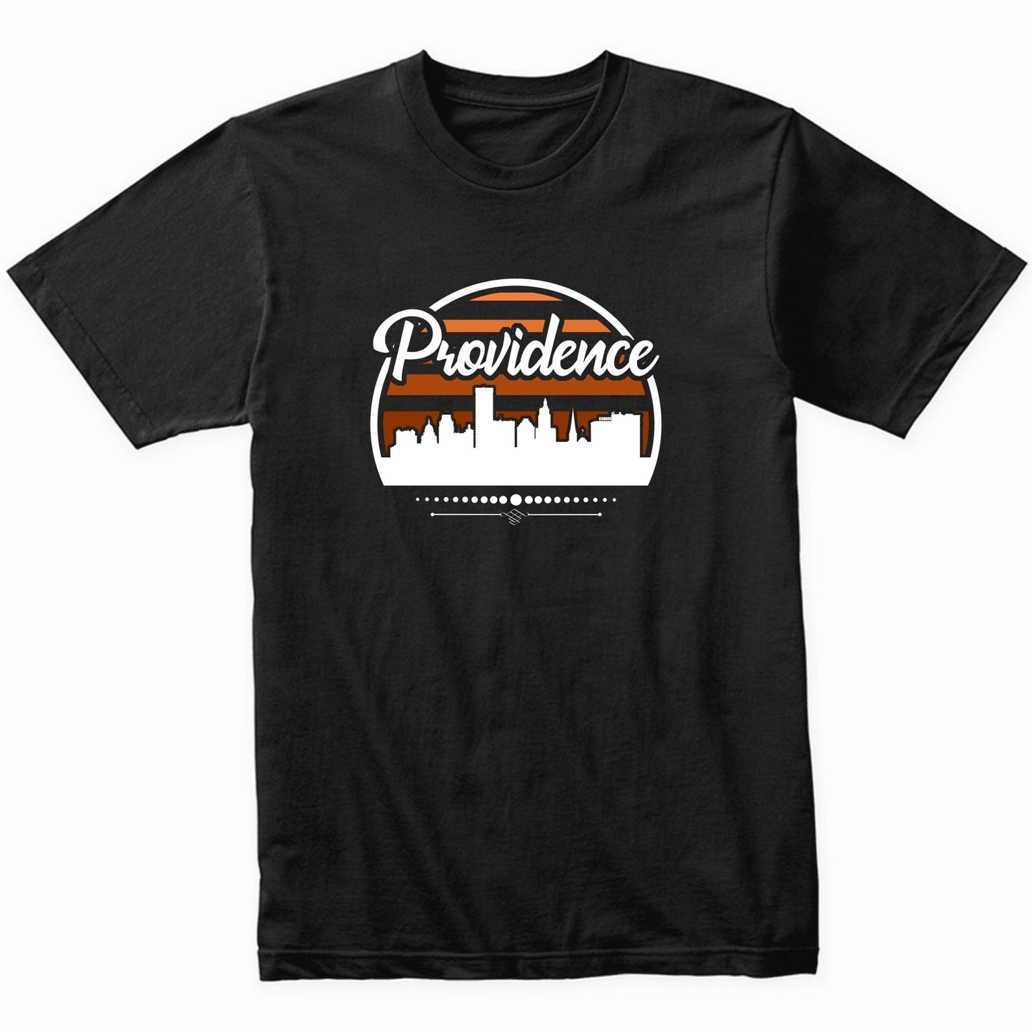 Retro Providence Rhode Island Sunset Skyline T-Shirt
