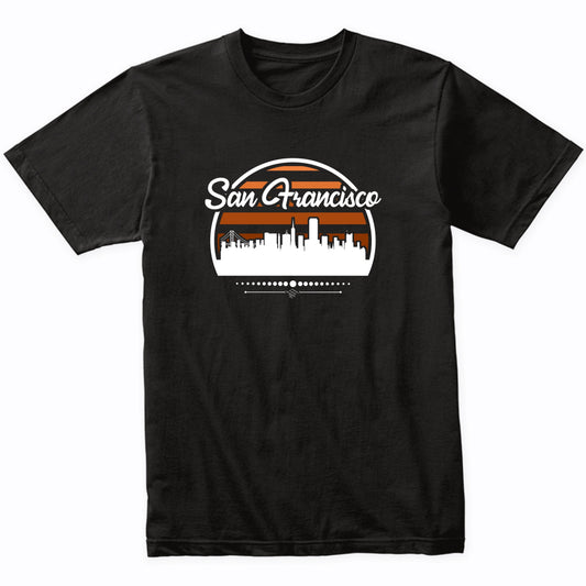 Retro San Francisco California Sunset Skyline T-Shirt
