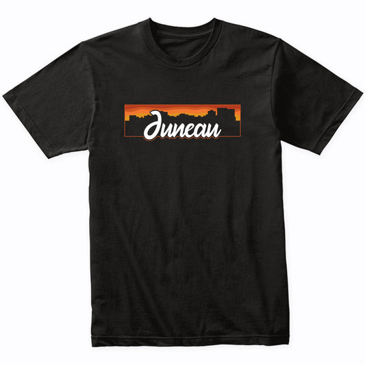 Vintage Style Retro Juneau Alaska Sunset Skyline T-Shirt