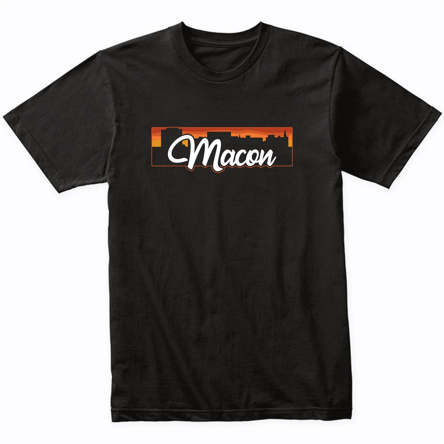 Vintage Style Retro Macon Georgia Sunset Skyline T-Shirt