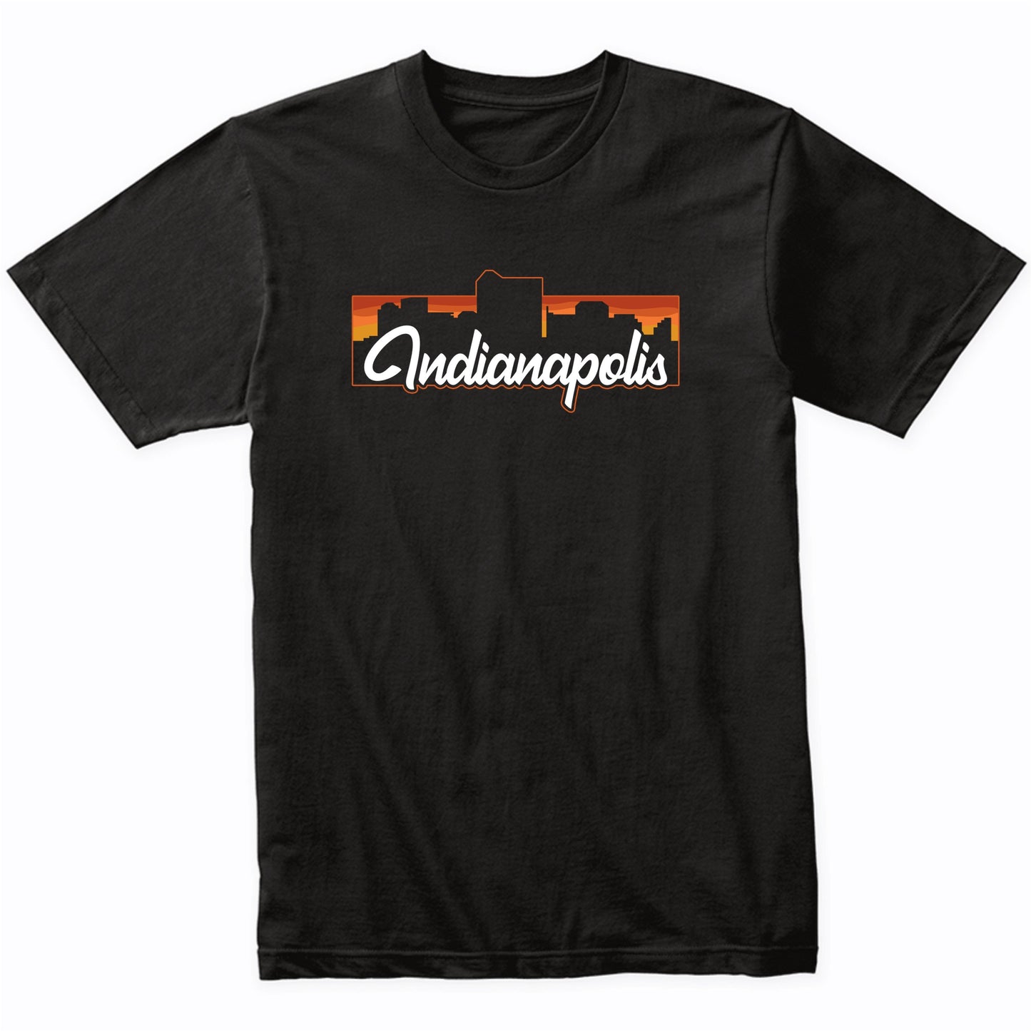 Vintage Style Retro Indianapolis Indiana Sunset Skyline T-Shirt