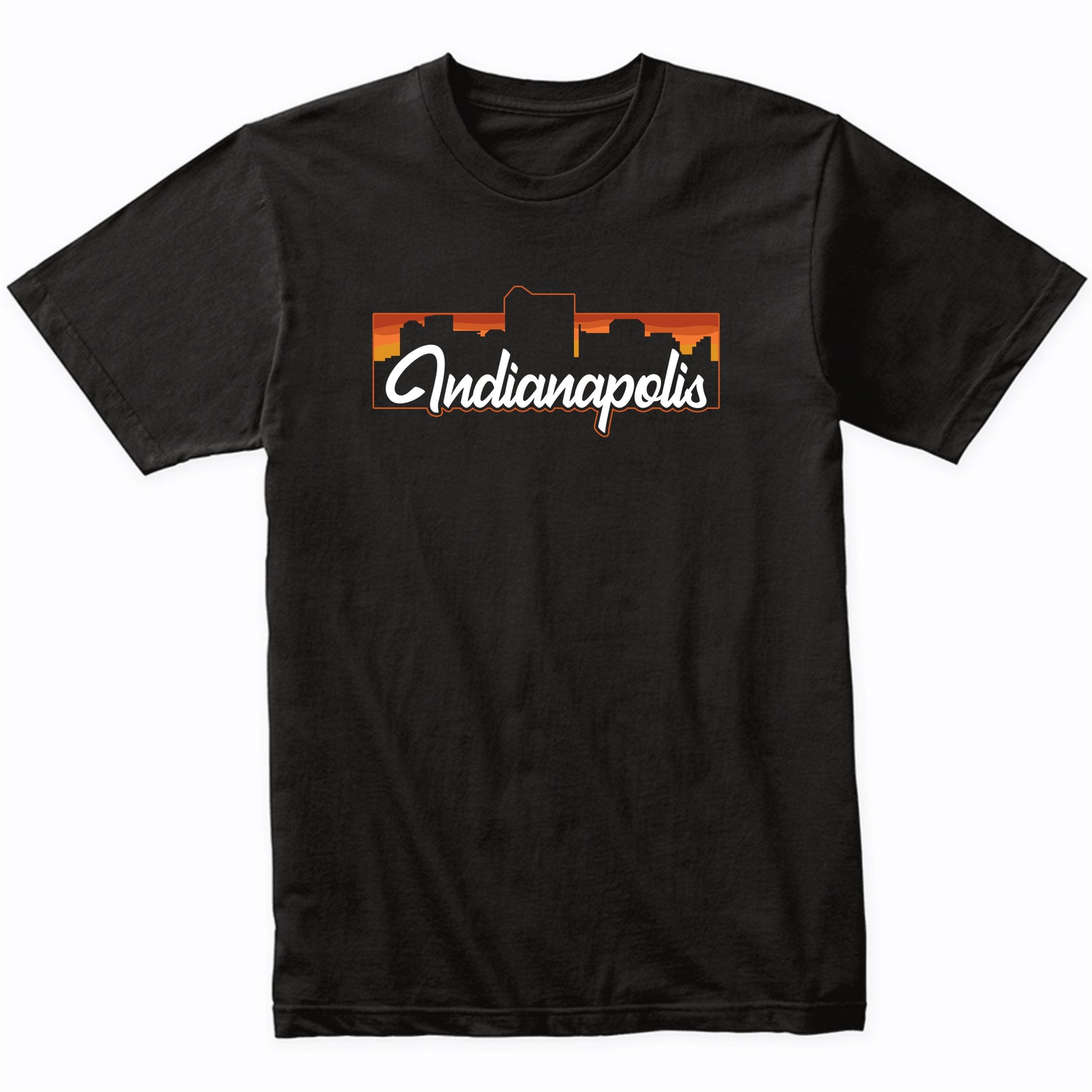 Vintage Style Retro Indianapolis Indiana Sunset Skyline T-Shirt