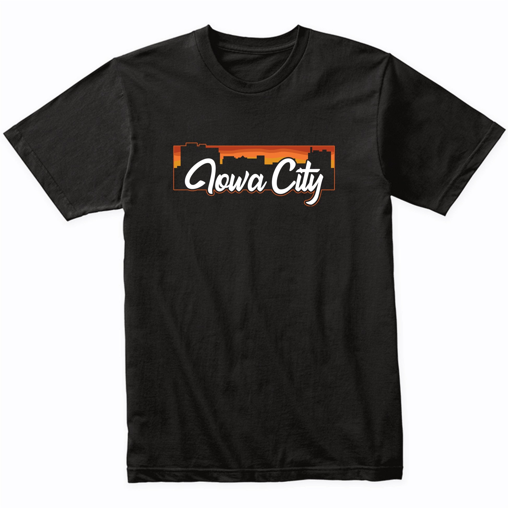 Vintage Style Retro Iowa City Iowa Sunset Skyline T-Shirt