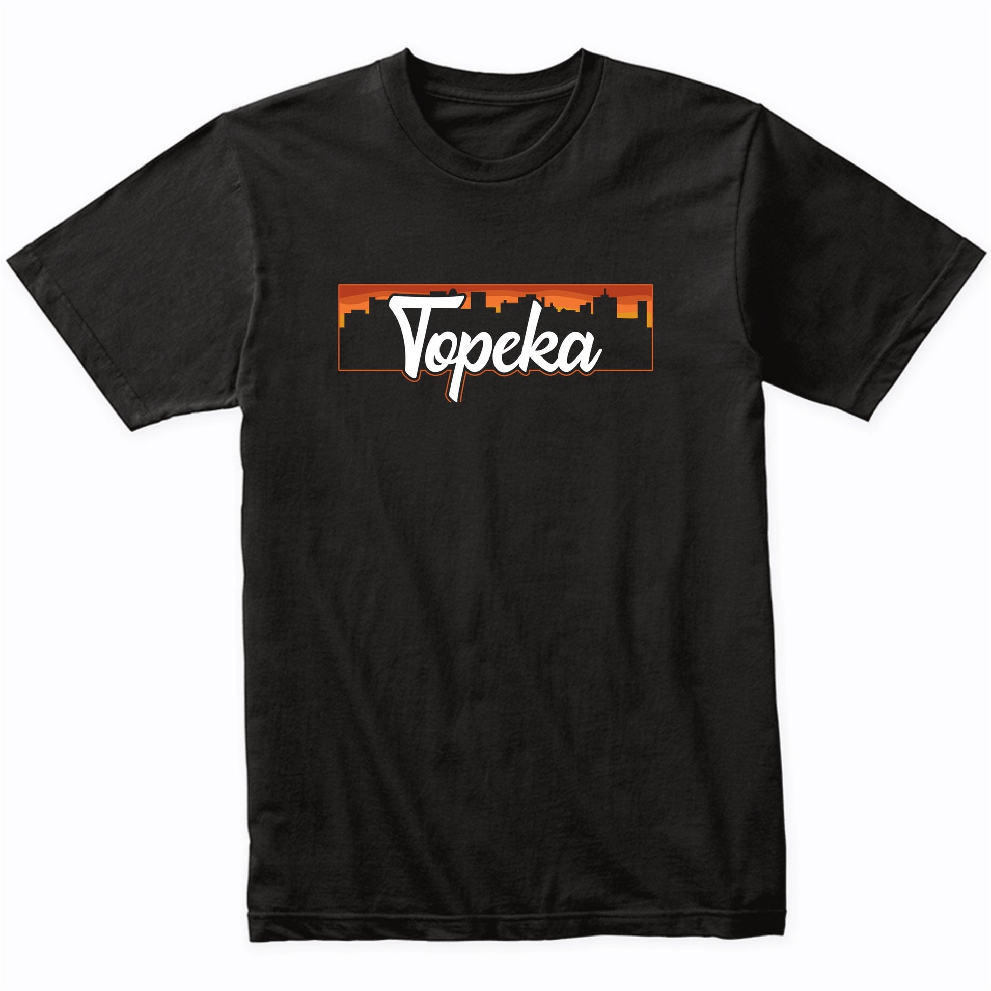 Vintage Style Retro Topeka Kansas Sunset Skyline T-Shirt