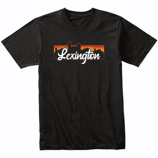 Vintage Style Retro Lexington Kentucky Sunset Skyline T-Shirt