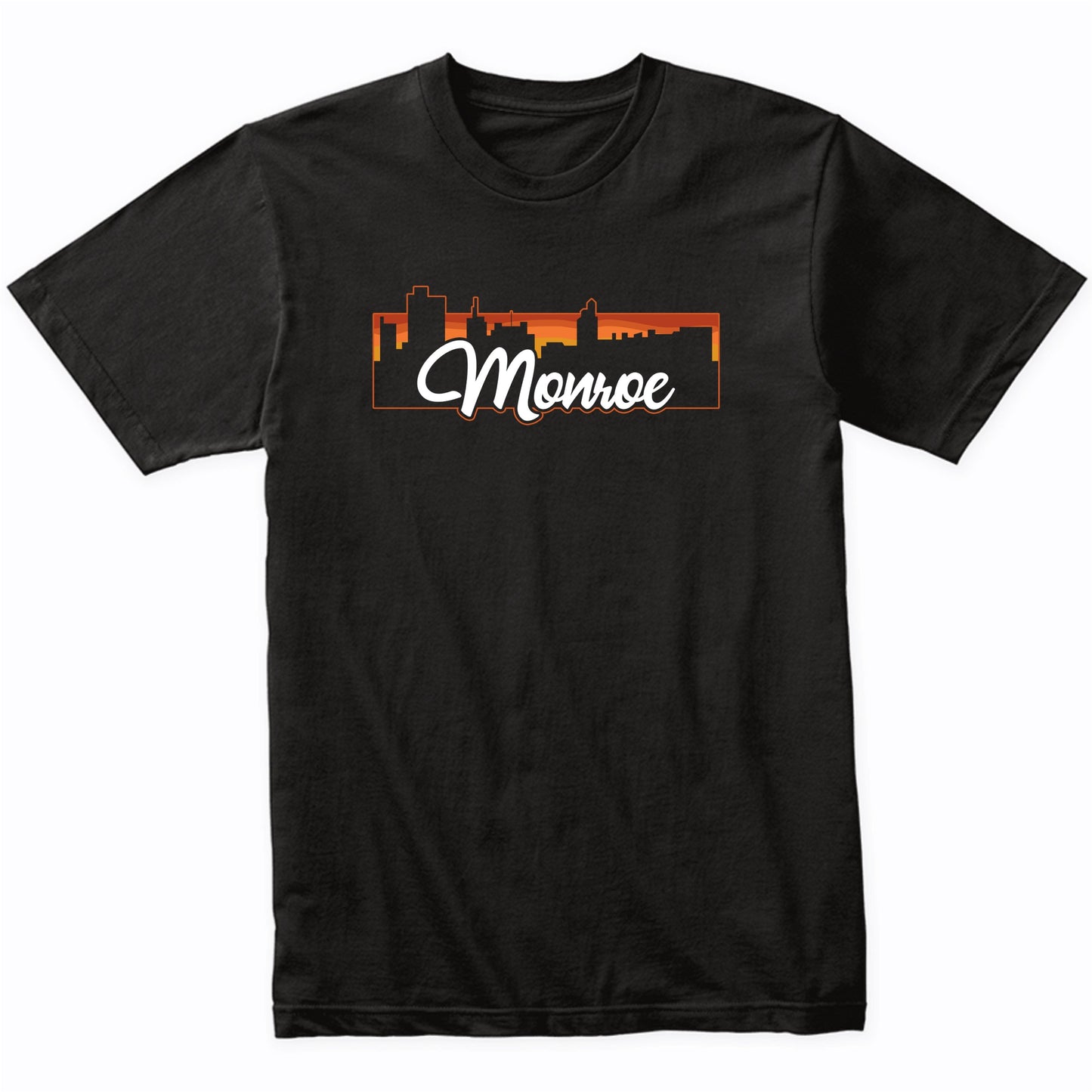 Vintage Style Retro Monroe Louisiana Sunset Skyline T-Shirt