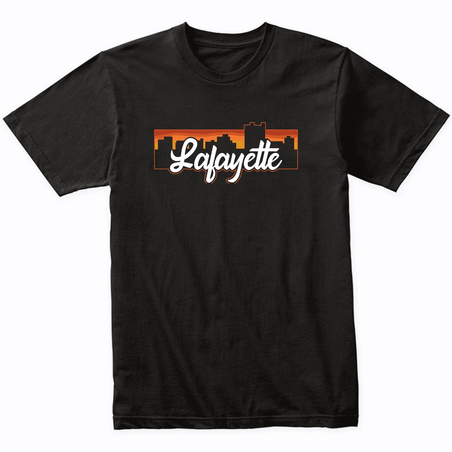 Vintage Style Retro Lafayette Louisiana Sunset Skyline T-Shirt
