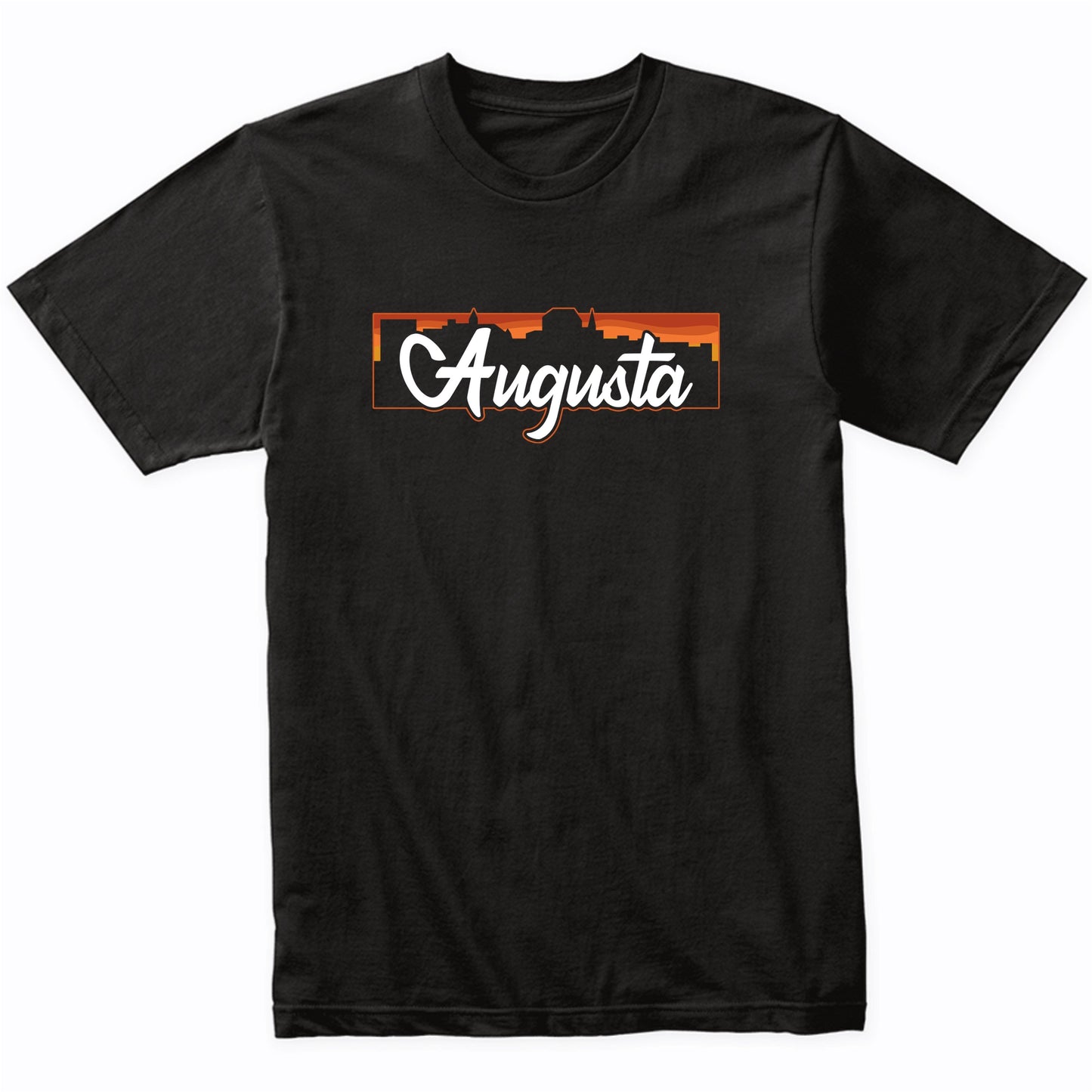Vintage Style Retro Augusta Maine Sunset Skyline T-Shirt