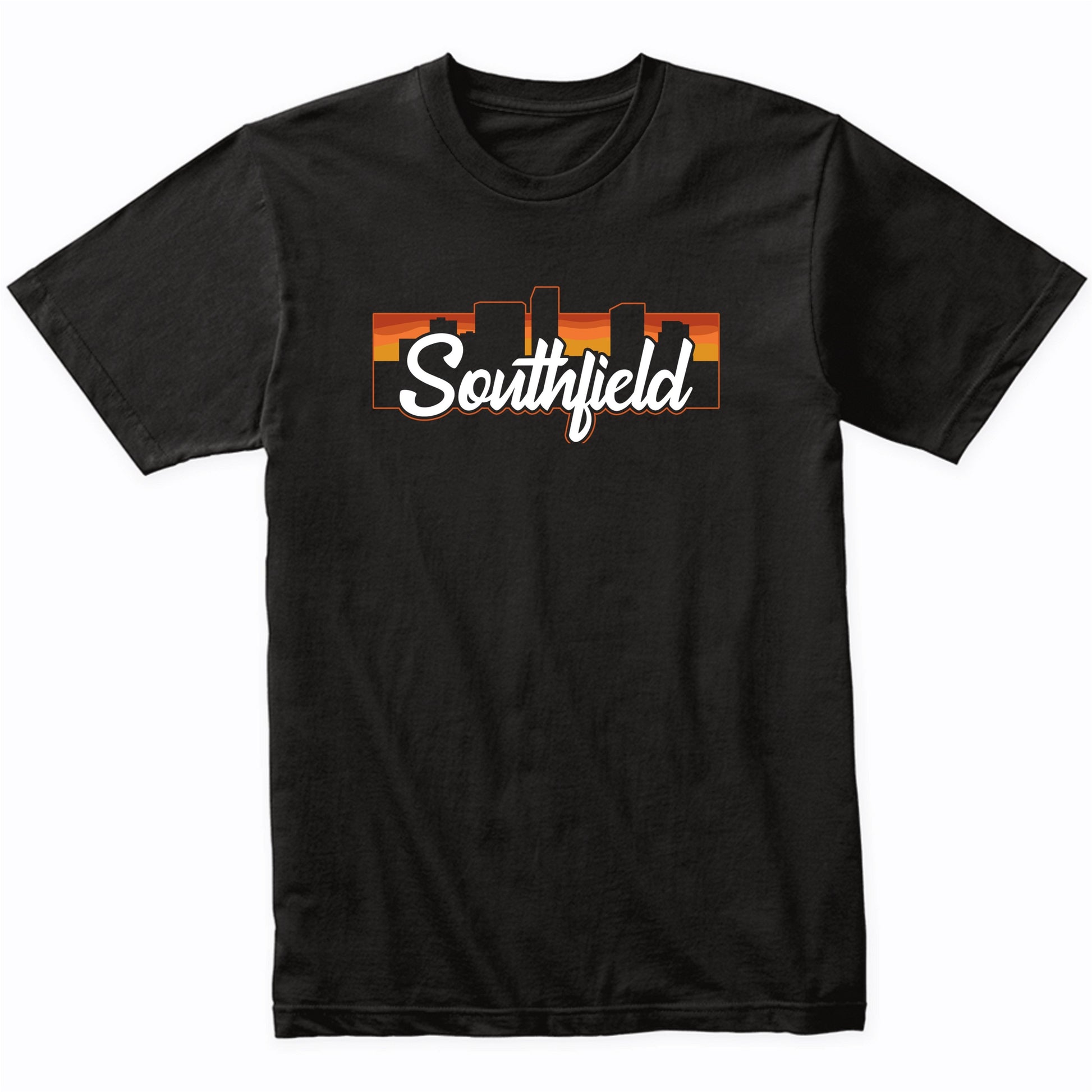 Vintage Style Retro Southfield Michigan Sunset Skyline T-Shirt