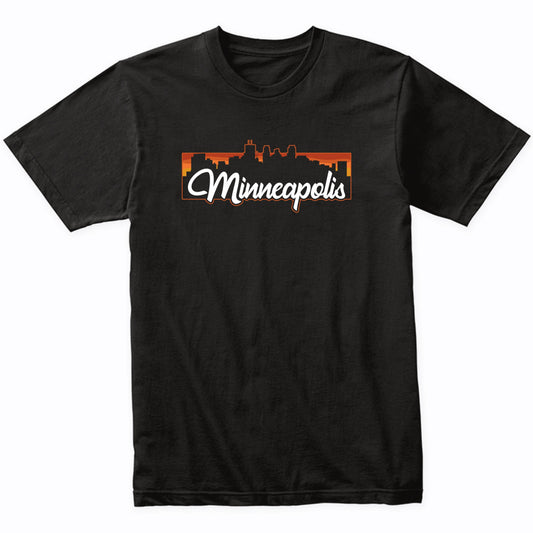 Vintage Style Retro Minneapolis Minnesota Sunset Skyline T-Shirt