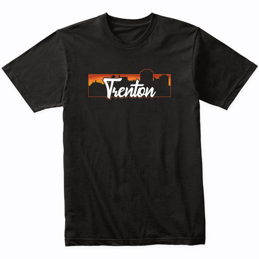 Vintage Style Retro Trenton New Jersey Sunset Skyline T-Shirt