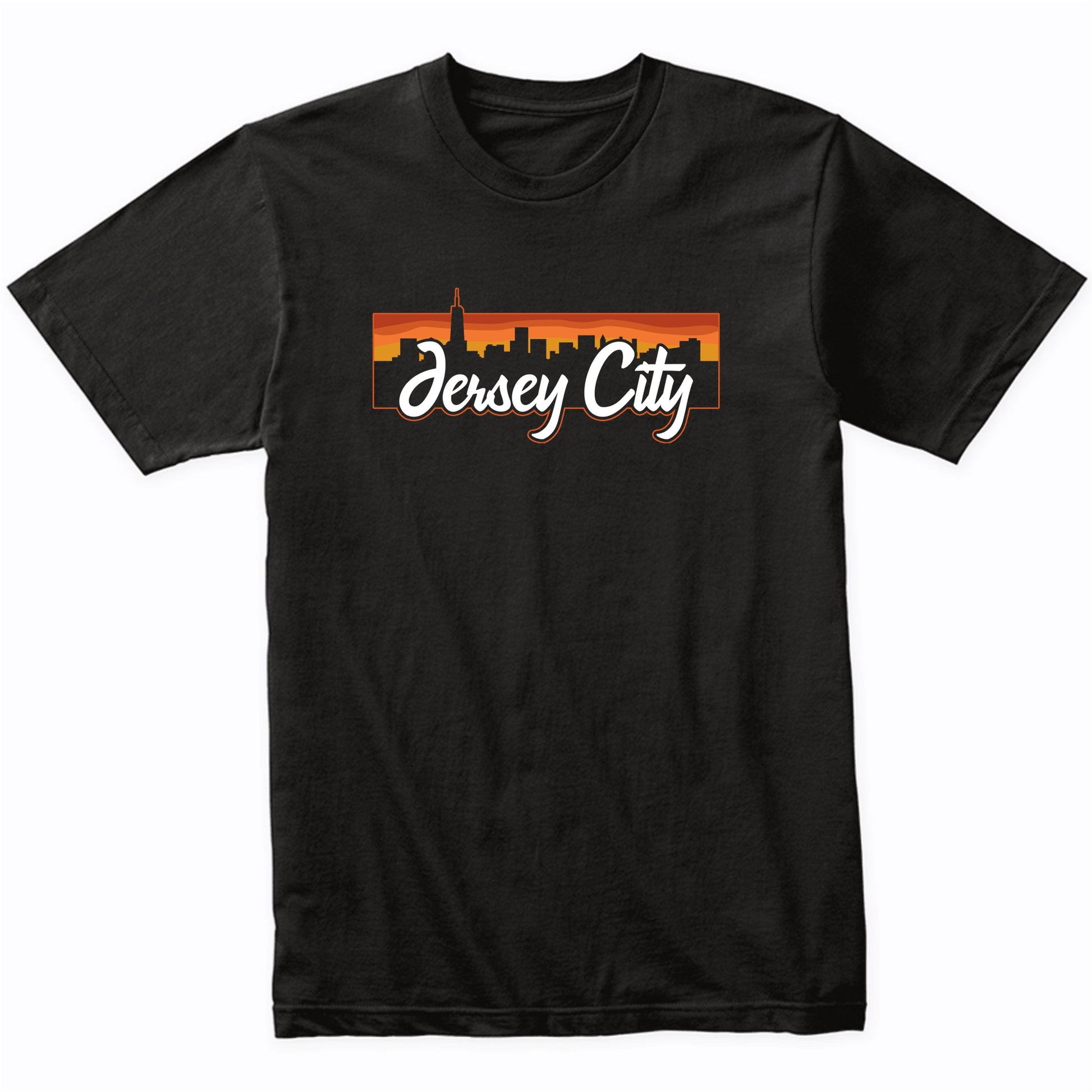 Vintage Style Retro Jersey City New Jersey Sunset Skyline T-Shirt