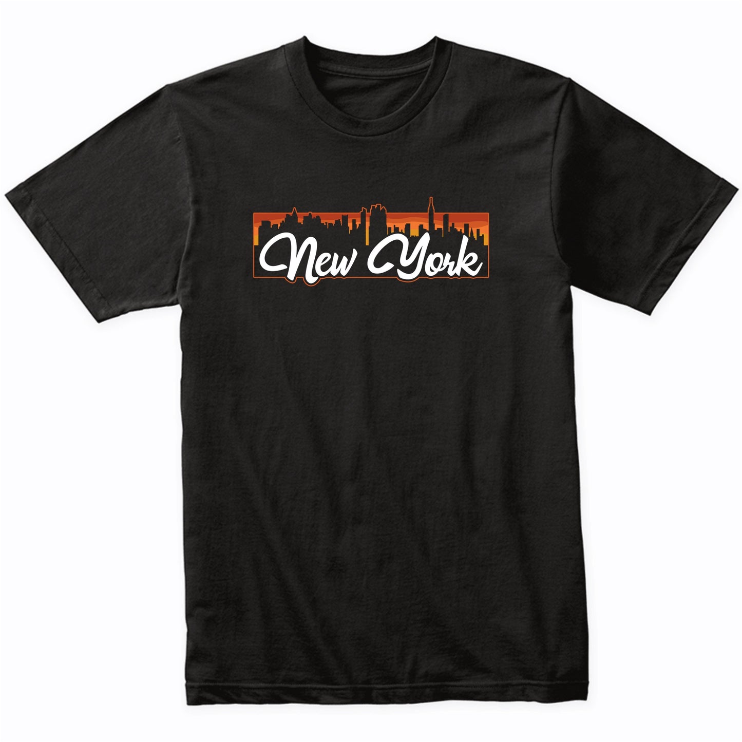 Vintage Style Retro New York City Sunset Skyline T-Shirt