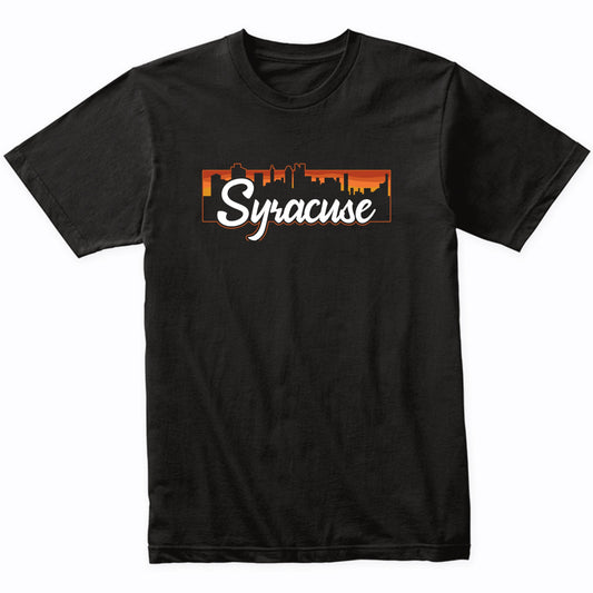 Vintage Style Retro Syracuse New York Sunset Skyline T-Shirt