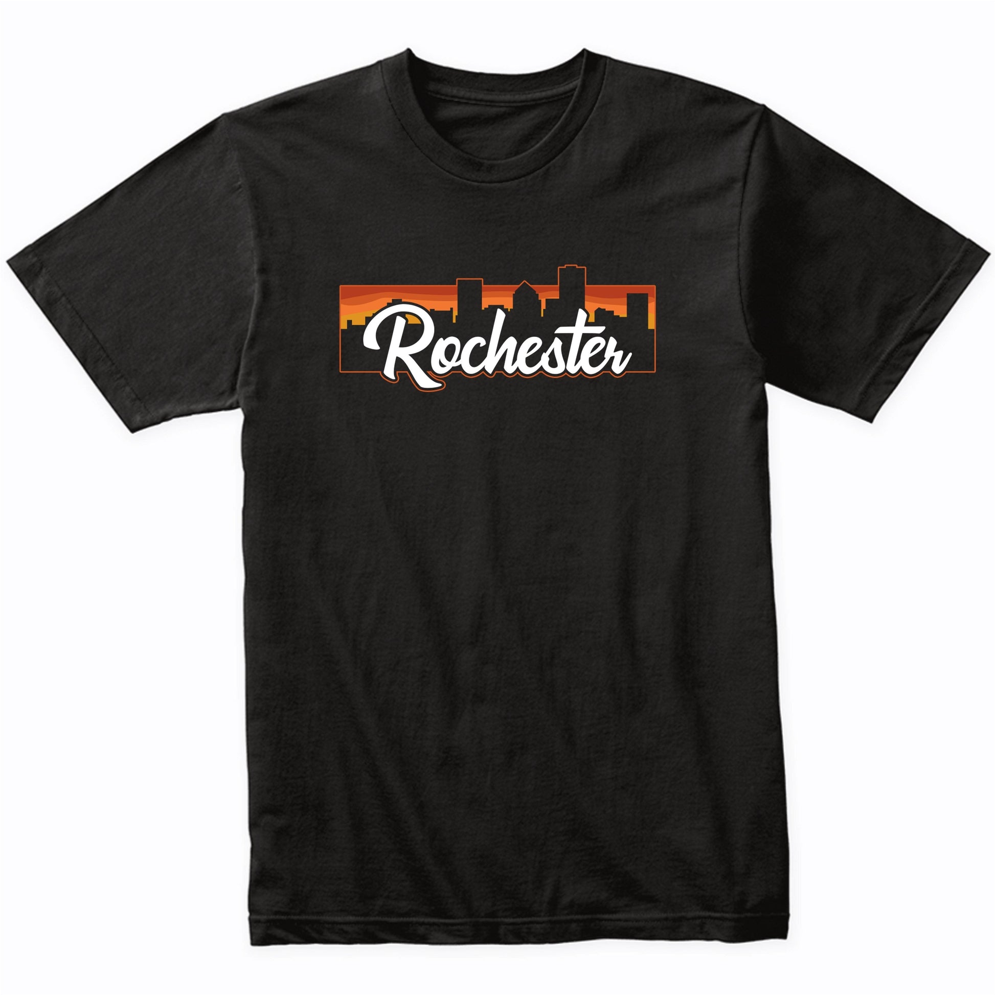 Vintage Style Retro Rochester New York Sunset Skyline T-Shirt